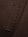 Single-breasted men's long coat with collar and bolster - brown V4 OM-COWC-0135