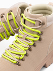 Men's winter trekking boots with contrasting laces - sand V1 OM-FOBO-0132