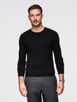 Classic men's sweater with round neckline - black V2 OM-SWBS-0106