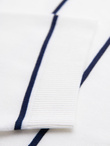 Men's horizontal striped viscose polo shirt - white and navy V2 OM-POSS-0145