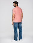 Men's collarless polo shirt - pink V7 OM-TSCT-0156