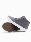 Men's high-top cotton canvas sneakers shoes - gray V3 OM-FOTH-0156