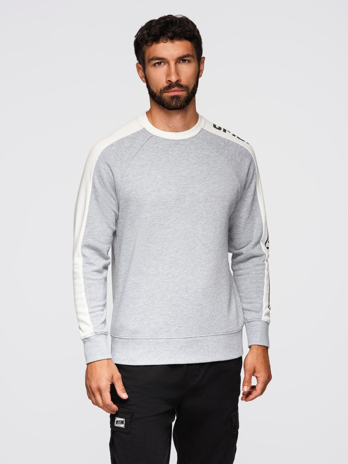 Unbuttoned men's sweatshirt with stand-up collar and hood - black V1 OM-SSZP-0216