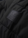 Men's quilted long jacket with detachable hood - black V1 OM-JALJ-0190