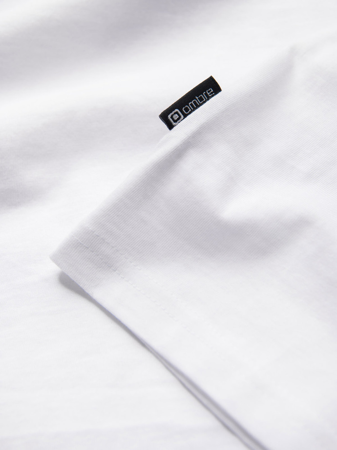 Men's printed cotton t-shirt California - white V1 OM-TSPT-0128