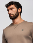 Unbuttoned men's sweatshirt with stand-up collar and hood - black V1 OM-SSZP-0216