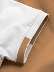 Men's elastane t-shirt with colored sleeves - brown V1 OM-TSCT-0176