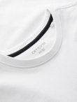 Men's SLIM FIT T-shirt with round neckline and logo - white V1 OM-TSCT-0220
