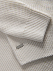 Klasyczny sweter męski z golfem z bawełny - biały V3 OM-SWTN-0162