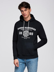 Men's hooded sweatshirt with graphics - black V3 B1714
