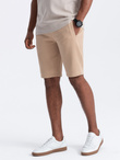 BASIC men's cotton sweatshorts - beige V6 OM-SRBS-0149