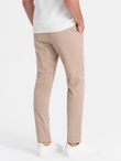 Men's classic cut pants in fine check - sand V2 OM-PACP-0187