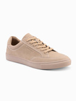 Monochromatyczne buty męskie w stylu streetwearowym – piaskowe V1 OM-FOTL-0183