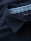 Dzianinowa męska koszula SLIM FIT z długim rękawem – granatowa V2 OM-SHCS-0177 