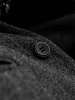 Stylish men's jacquard blazer with delicate stripes - graphite V1 OM-BLZB-0113