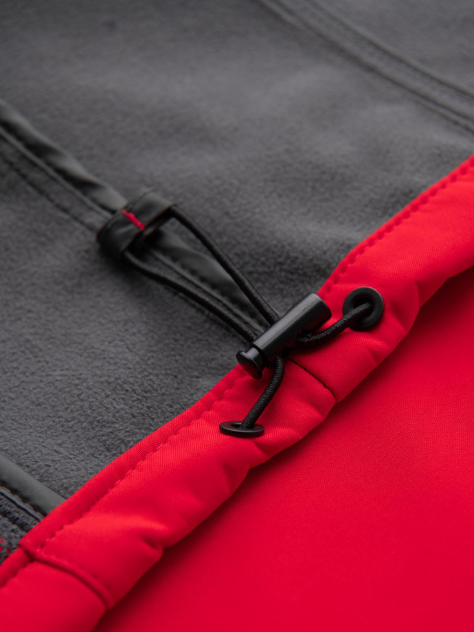 Men's jacket with fleece center SOFTSHELL-red V6 OM-JANP-0137