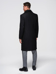 Men's insulated coat with hood and concealed zipper - black V1 OM-COWC-0110