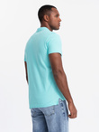Men's BASIC single color pique knit polo shirt - mint V18 OM-POBS-0100