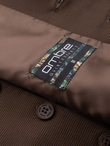 Fitted men's structured knit vest with lapels - brown V2 OM-BLZV-0144