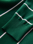 Casualowy sweter męski w poziome paski – zielony V4 OM-SWSW-0143