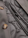 Men's insulated coat with hood and concealed zipper - black V1 OM-COWC-0110