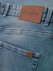 Men's denim shorts with rolled up leg - light blue V1 OM-SRDS-0164