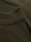 Men's knitted half turtleneck with viscose - dark olive V7 OM-SWTN-0100