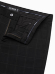 Men's pants with a classic cut in a delicate check - black V5 OM-PACP-0187