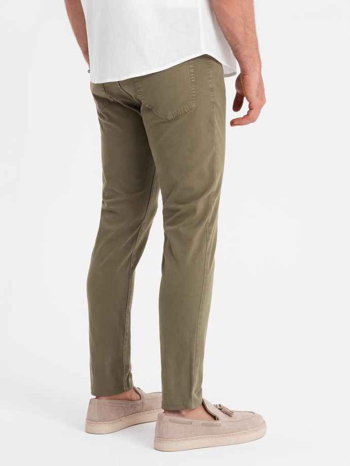 Men's tailored chino pants - olive V3 OM-PACP-0151