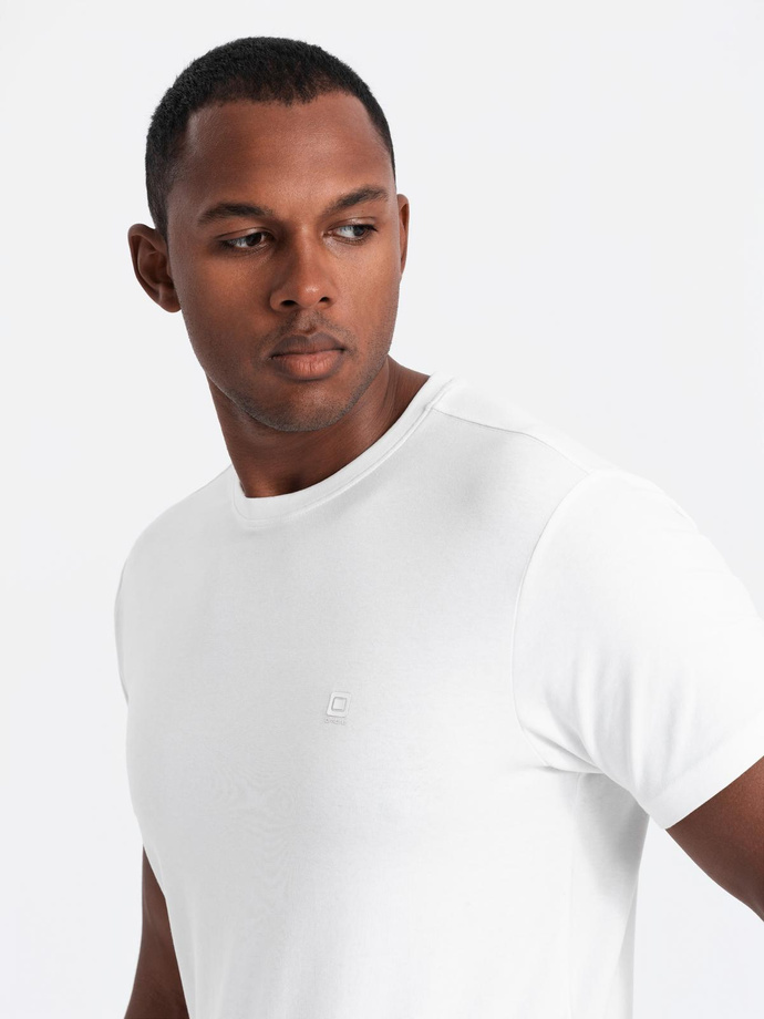 Set of men's t-shirts with round neckline - white/navy/black V2 Z102