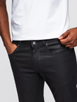 Men's waxed denim SLIM FIT pants - black V3 OM-PADP-0149