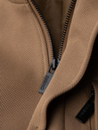 Men's coat with asymmetrical fastening and high collar - light brown V4 OM-COWC-0120