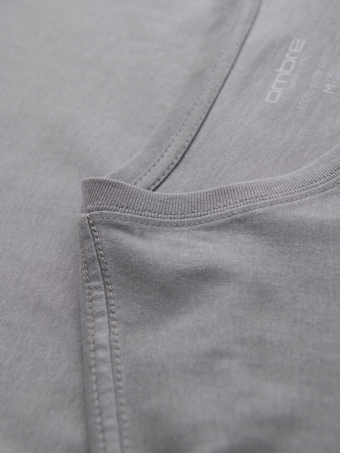 Men's classic cotton BASIC T-shirt - grey V3 OM-TSBS-0236