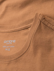 T-shirt męski klasyczny bawełniany BASIC - brązowy V21 OM-TSBS-0236