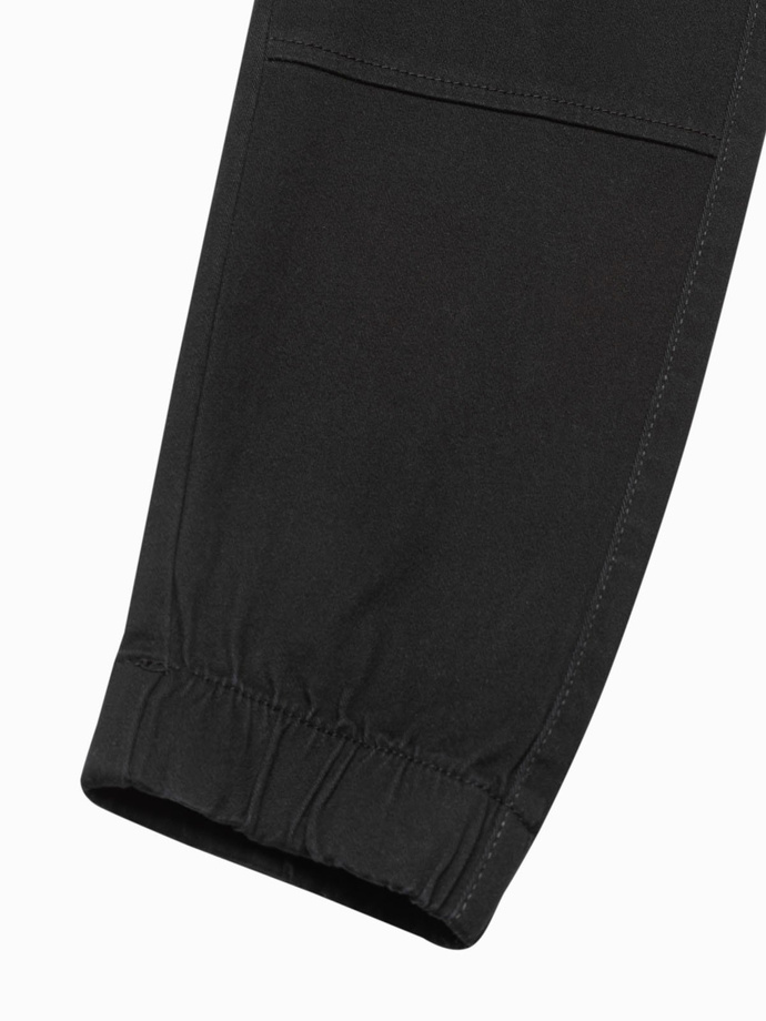 Men's JOGGERY pants with cargo pockets - black V1 P886