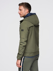 Men's functional transitional jacket with hood - olive V2 OM-JANP-0225