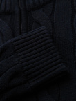 Knitted monochrome men's viscose cardigan - navy blue V1 OM-SWCD-0126