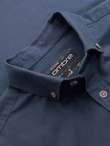 Men's linen shirt with classic collar and pockets REGULAR FIT - blue V4 OM-SHCS-0134