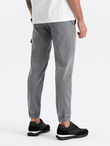 Men's JOGGERS pants with cargo pocket - gray V4 OM-PADJ-0112