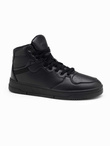 Męskie buty sneakersy z wysoką cholewką – czarne V6 OM-FOSH-0139