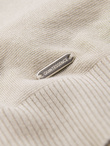 Classic knitted men's shirt with ribbed cuffs - light grey V3 OM-TSCT-0252