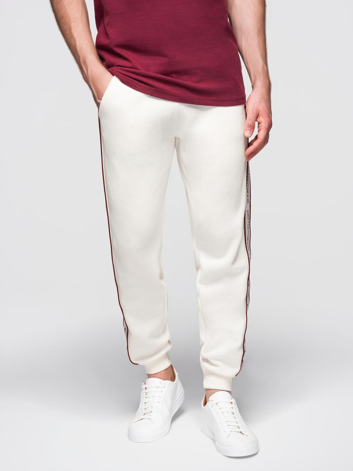 Men's sweatpants with contrast stitching - black V1 OM-PASK-0145
