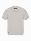 Men's cotton structured knit polo shirt - beige V6 OM-POSS-0117