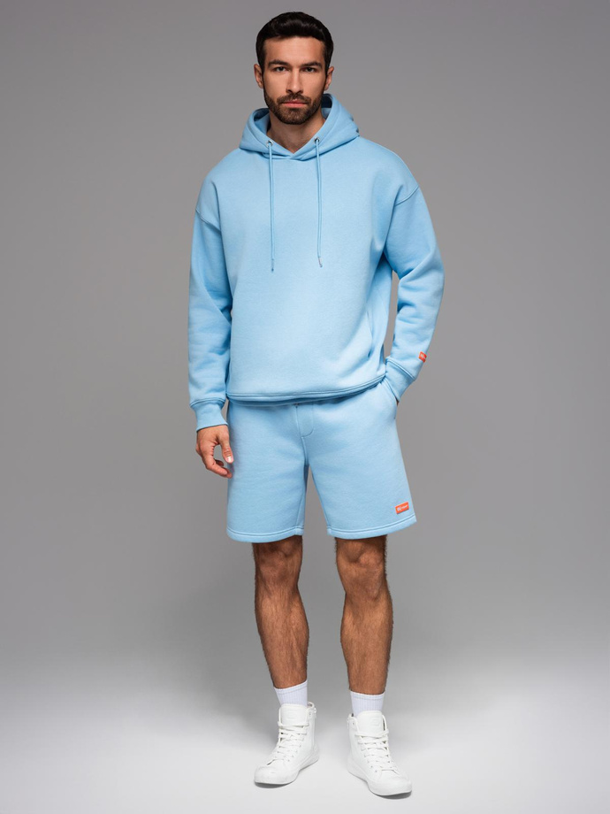 UNISEX sweatshirt set hoodie + athleisure shorts - blue V8 Z110