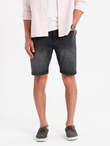 Men's classic cut denim shorts - black V4 OM-SRDS-0171