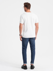 Set of shirts with V neckline and elastane and subtle logo 3-pack - 3x white V2 Z100