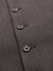 Męska elegancka kamizelka w jodełkę SLIM FIT  - grafitowa V2 OM-BLZV-0143