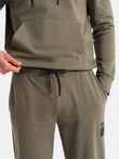 Men's sweatshirt set hoodie + sweatpants - olive V4 Z107 