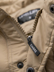 Men's quilted jacket in shirt cut - beige V1 OM-JALP-0215