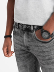 Men's denim pants SLIM FIT - gray V4 OM-PADP-0110